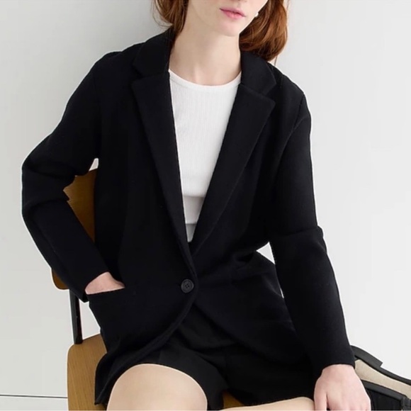 J. Crew Jackets & Blazers - J. Crew Cecile Black Relaxed Sweater Blazer Size Medium